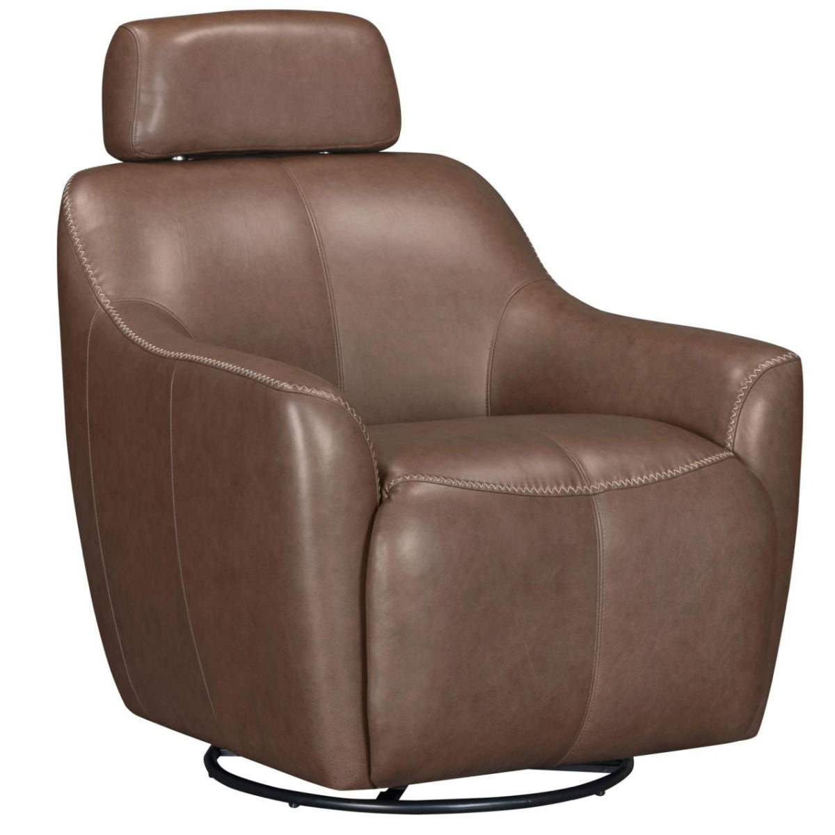Gemini Leather Swivel Chair - Walnut