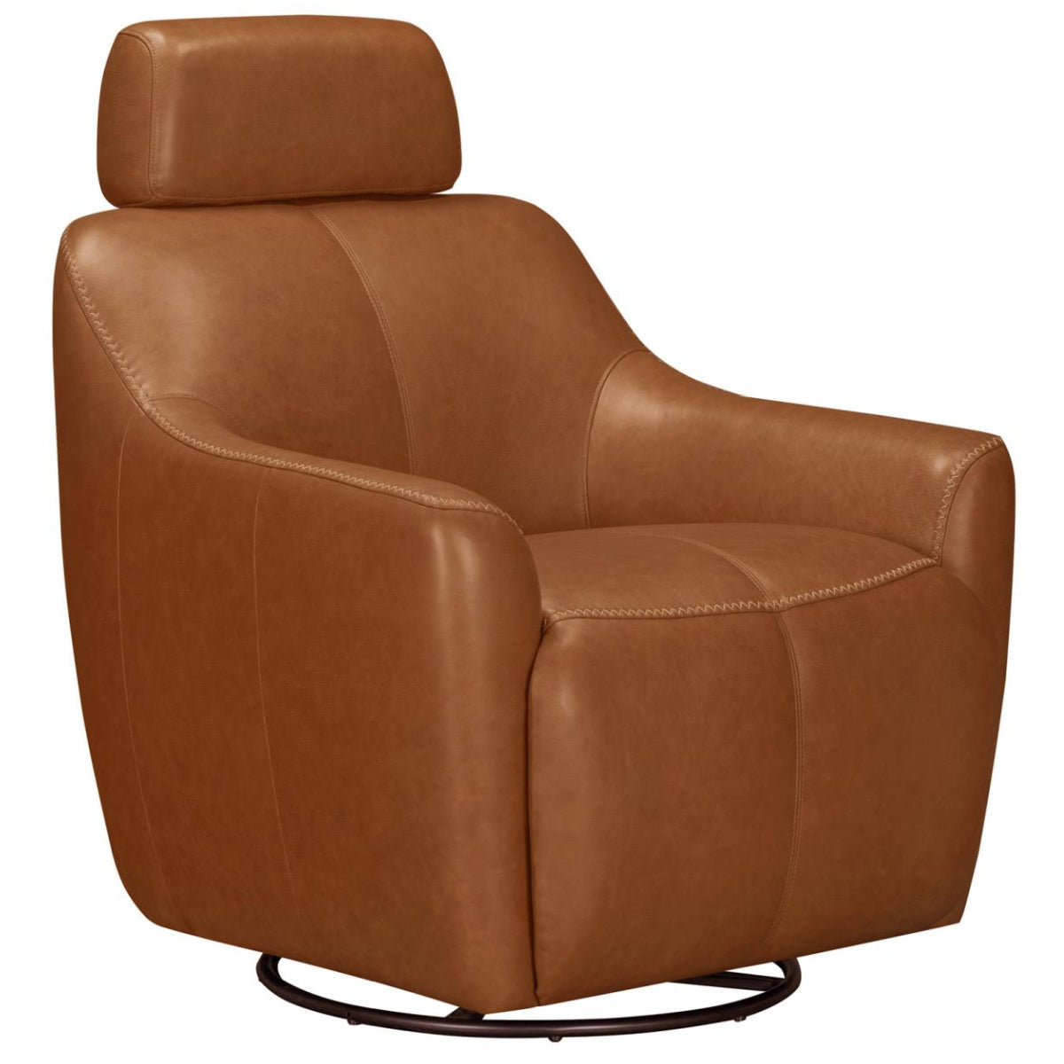 Gemini Leather Swivel Chair - Saddle