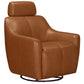Gemini Leather Swivel Chair - Saddle